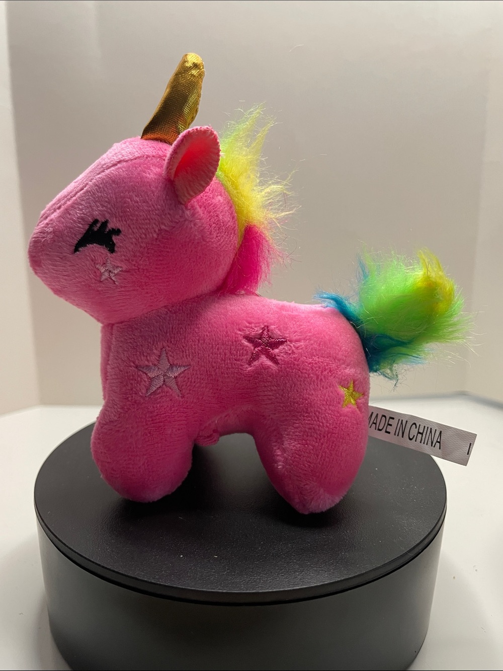 Pink Unicorn Plush Toy with Rainbow Mane - Kids Toy